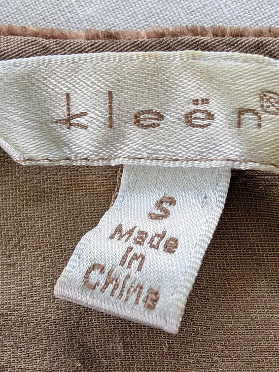 Kleen Silk Blend Velvet Sleeveless Button Front Tunic Top Brown Size S - Picture 3 of 4